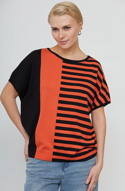 Джемпер жен. 310556.33303.6282S Оранжево-черный