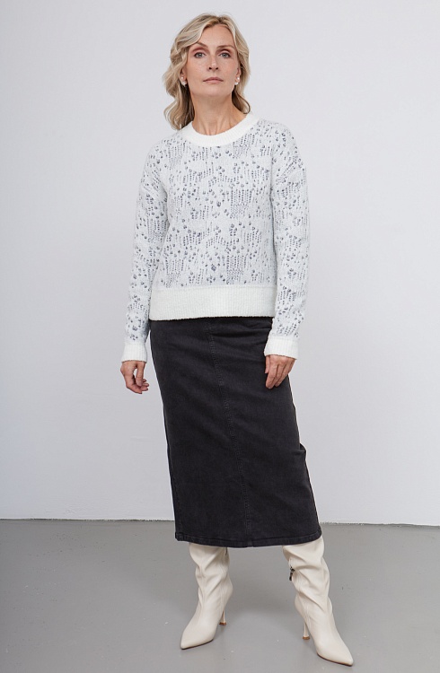 Джемпер жен. 310453.15303.0777M Молочно-чёрный
