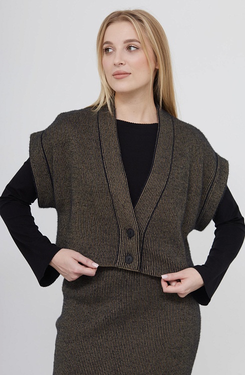 Жилет жен. 380094.33303.3782S Чёрный хаки