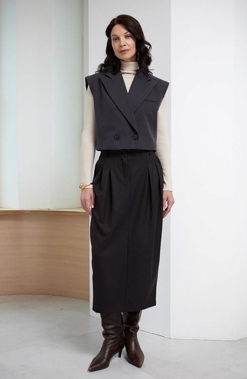 Юбка жен. 350076.03312.1199P коричневый/черный