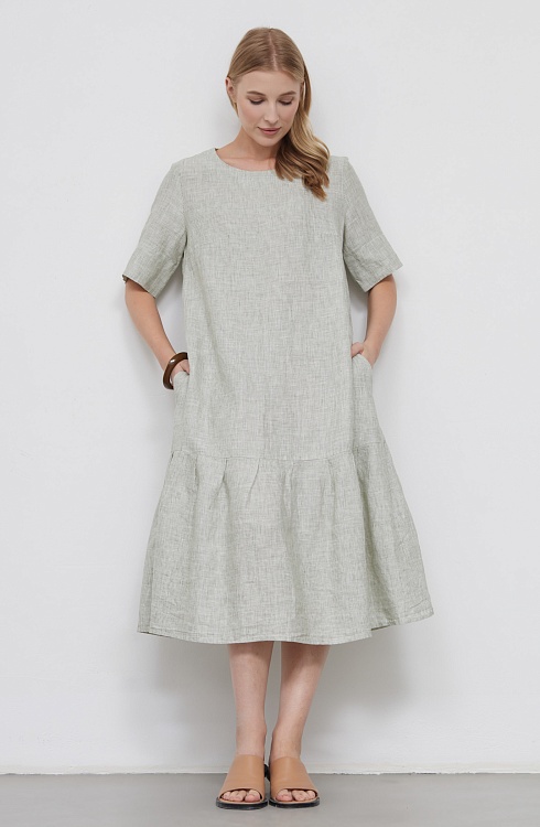 Платье жен. 367763.37312.0235S Бело зеленый