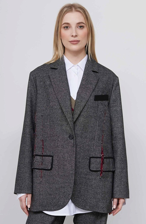 Жакет жен. 378376.11312.8201M Серый меланж
