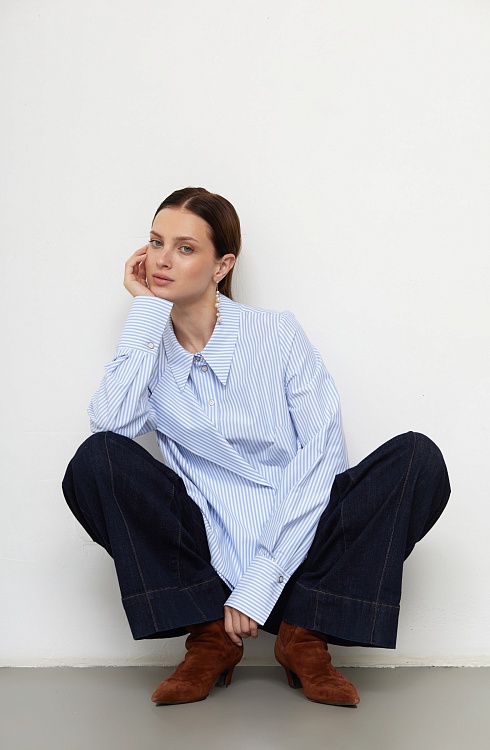 Блузка жен. 311129.03312.0216S Белый/голубой