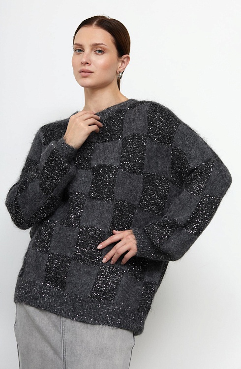 Джемпер жен. 314019.42303.8200P Чёрно-серый