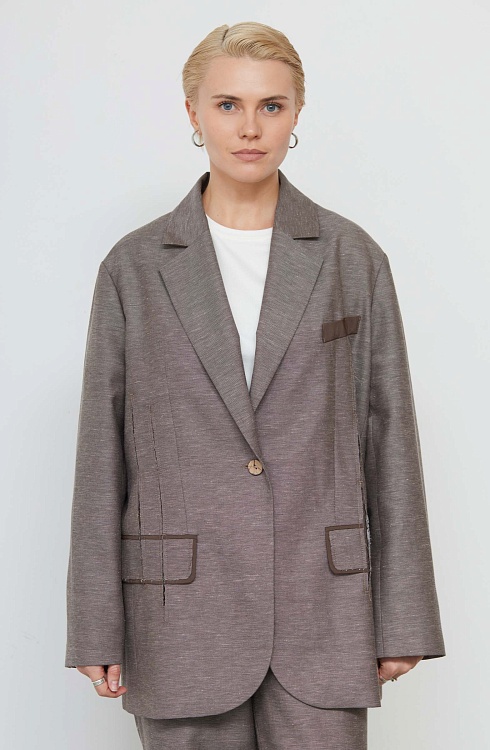 Жакет жен. 378376А.11312.0600M Кофейный